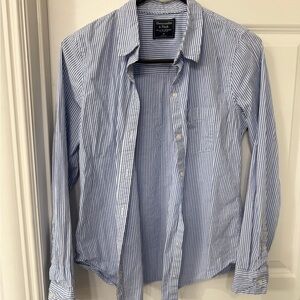 Abercrombie & Fitch women's Blue Stripe Button-Up Shirt